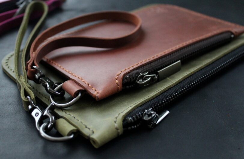 Leather Zipper Cosmetic Bag