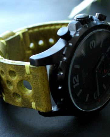 Watch strap Lime green perforated