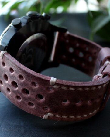 Watch strap Rose pink perforated