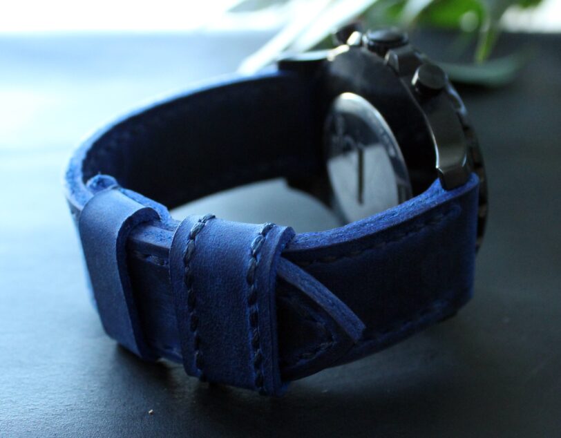 Handmade Sapphire blue watch strap