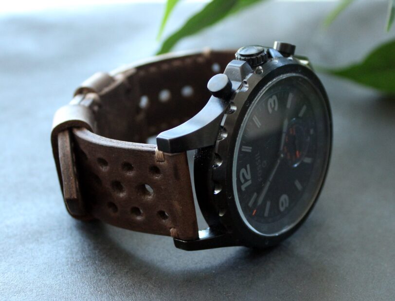 Watch strap Dark Brown Coffee perforated