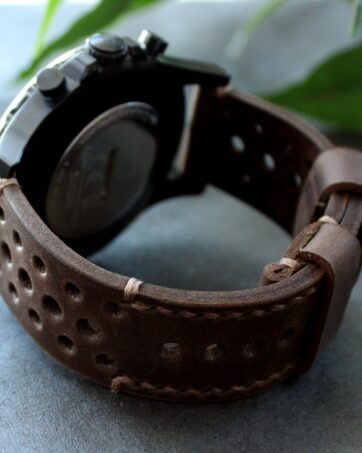 Watch strap Dark Brown Coffee perforated