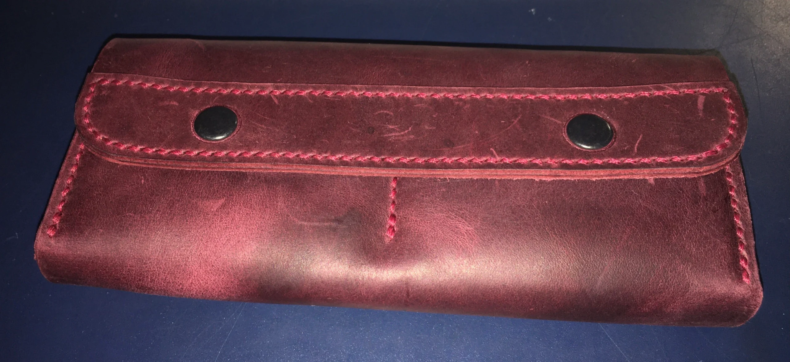 Leather large women’s wallet red