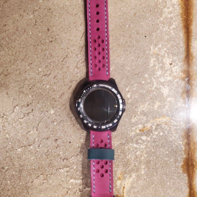 Leather watch strap perforated