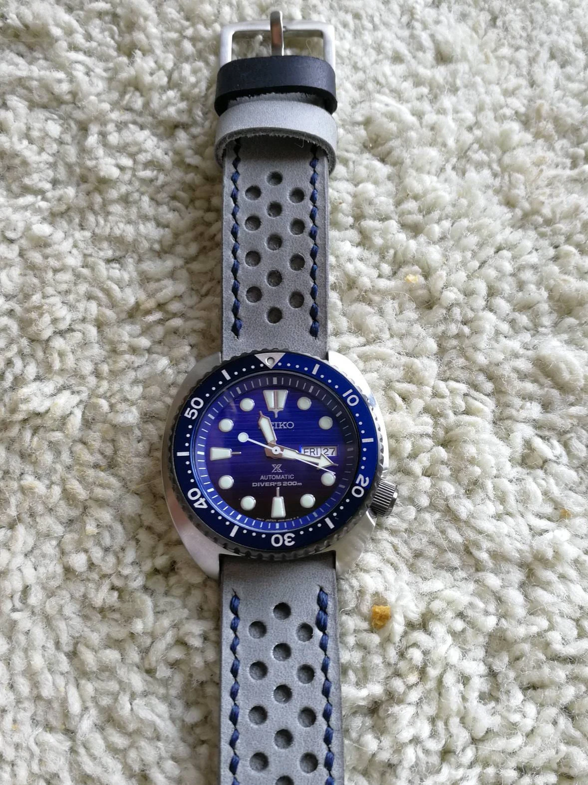 Watch strap perforated