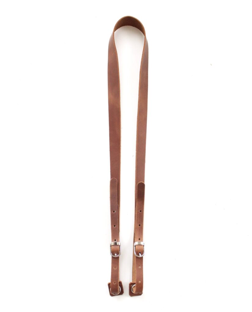 Handmade slim leather camera strap Anger Refuge