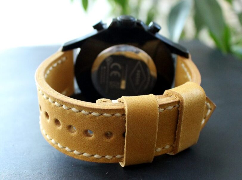 Watch strap yellow perforated