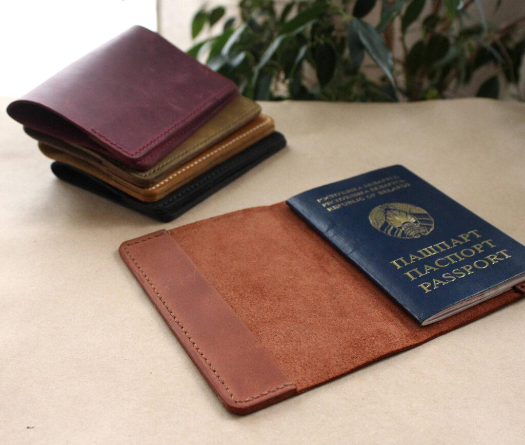 Brown leather passport holder | Anger Refuge