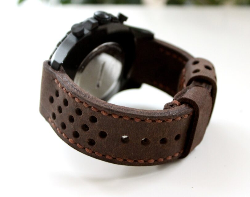 Watch strap Coffee perforated