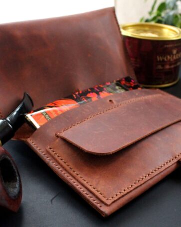 Leather Pipe & Tobacco case
