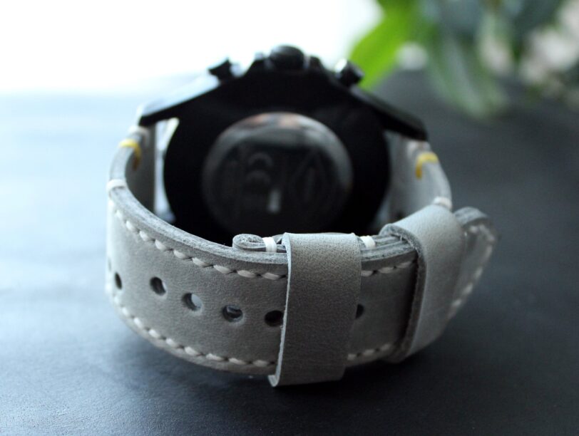 Watch strap Gray perforated