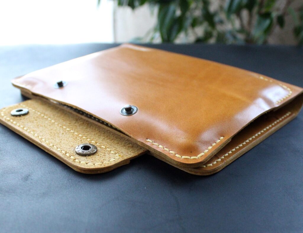 Personalised leather Kindle case honey yellow