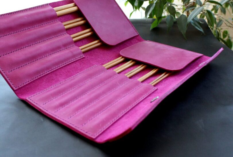 Knitting 10″ needle storage bag