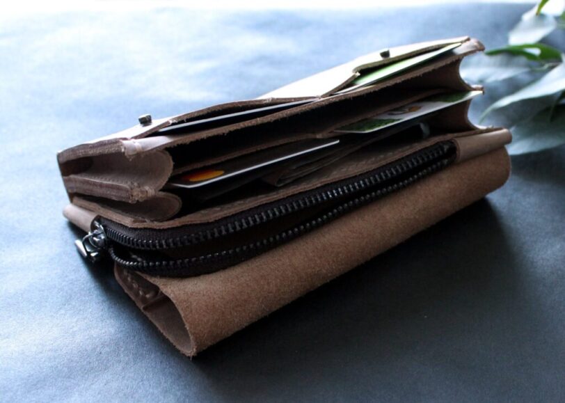 Large wallet cocoa beige brown