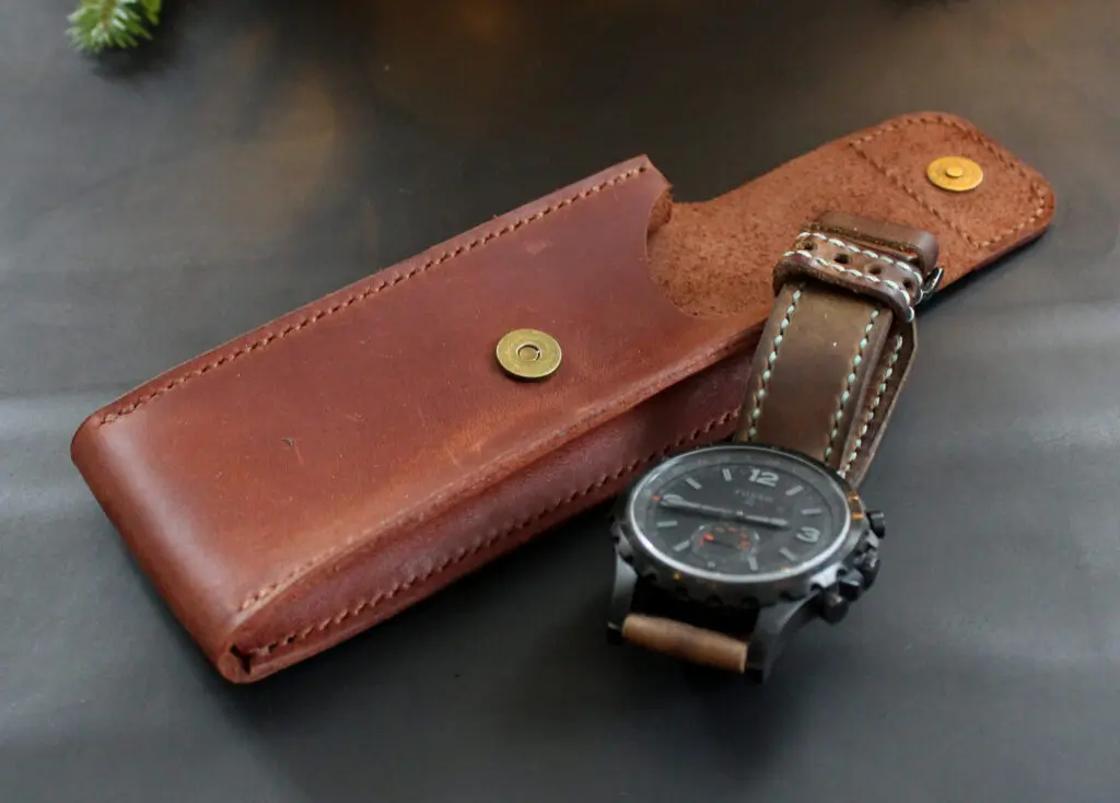 Genuine Leather Watch Pouch Bag Portable Watch Zipper Travel Storage Case  Gift | eBay