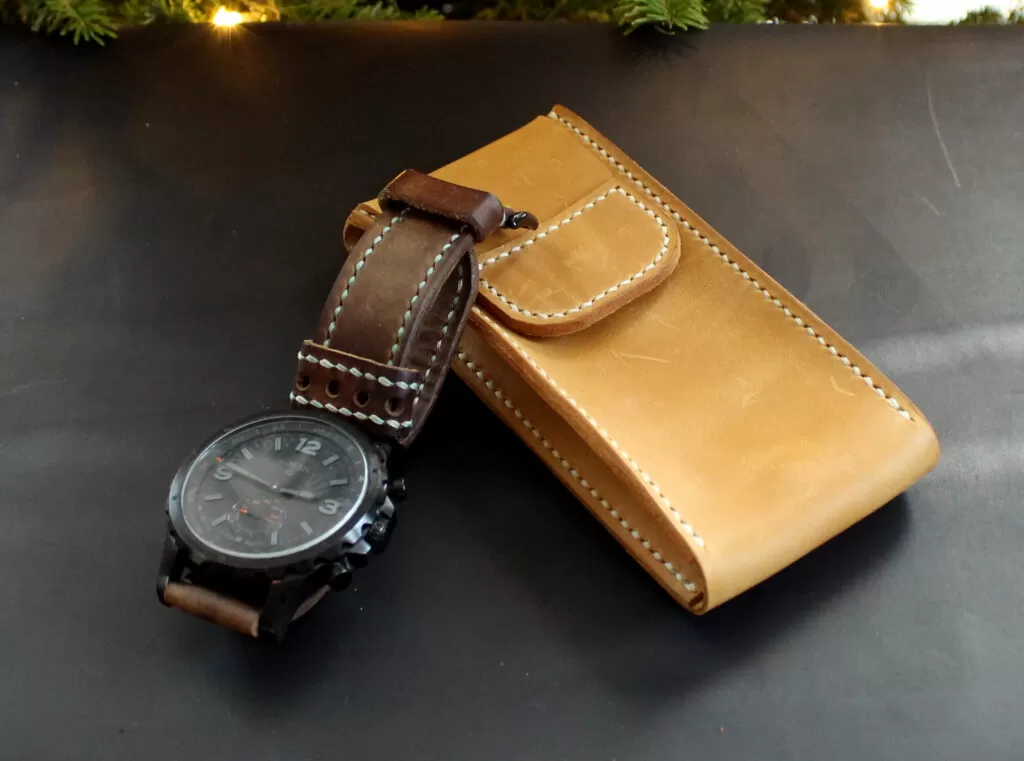 Watch leather pouch from genuine leather | Anger Refuge