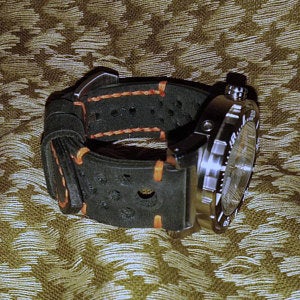 Leather watch strap custom perforated