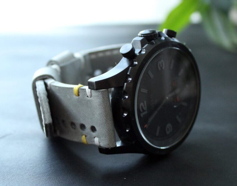 Watch strap gray perforated