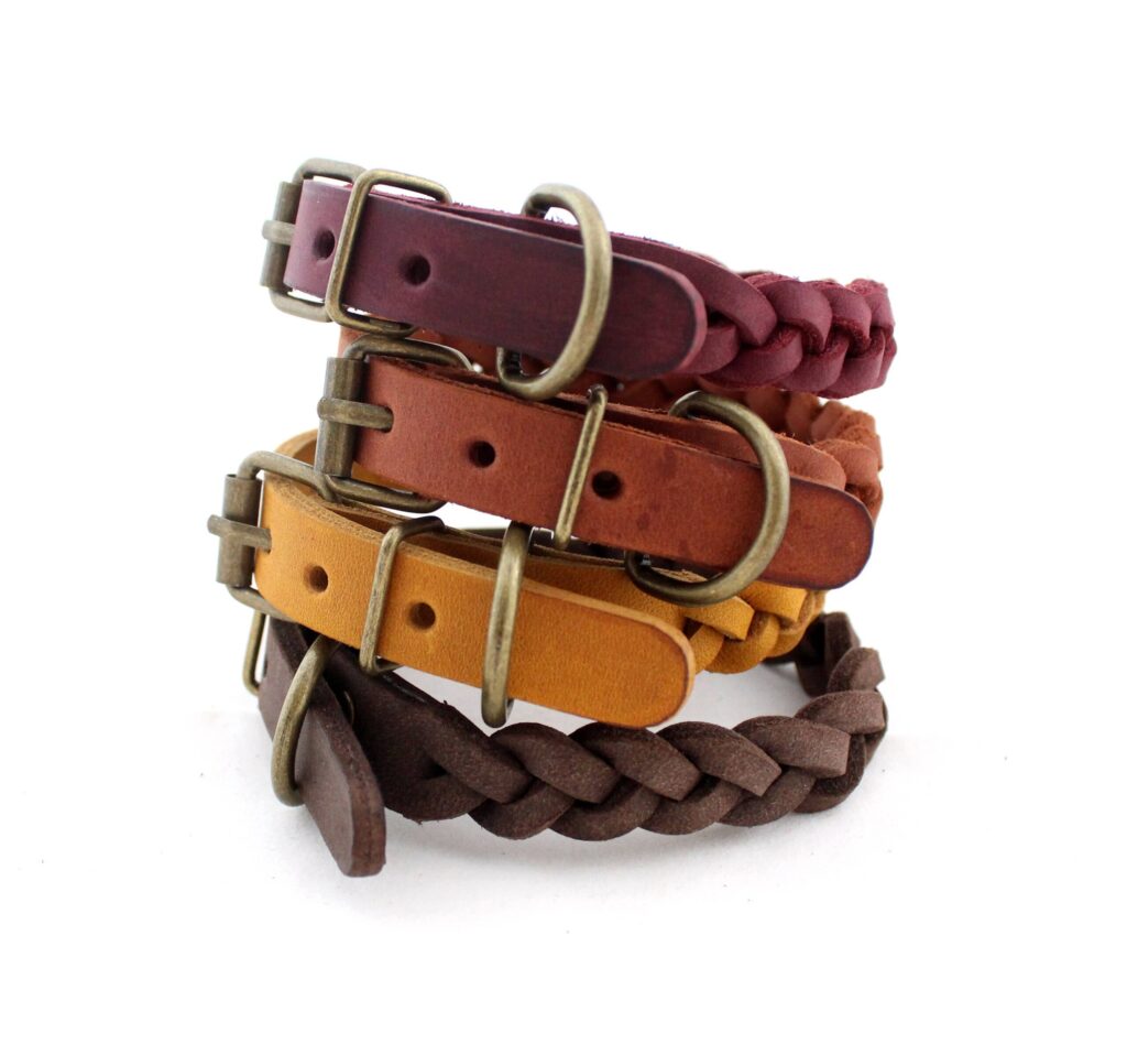 Leather small puppy collar braid | Anger Refuge