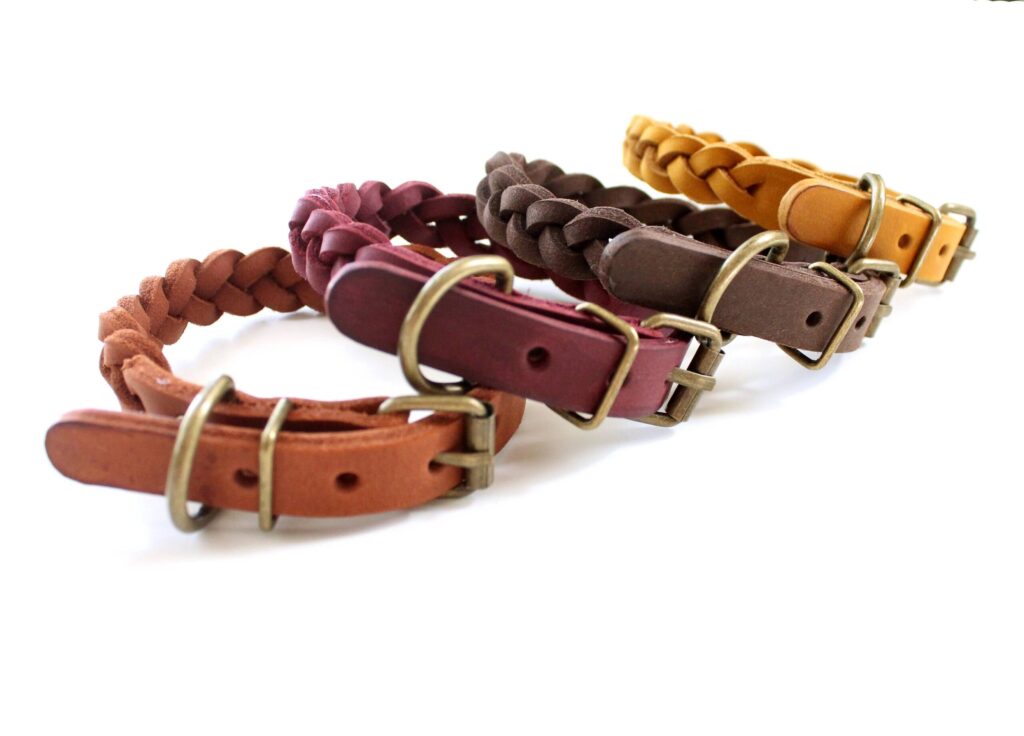 Leather small puppy collar braid | Anger Refuge
