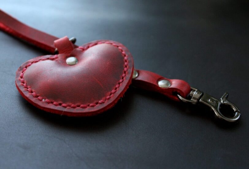 Red heart key ring
