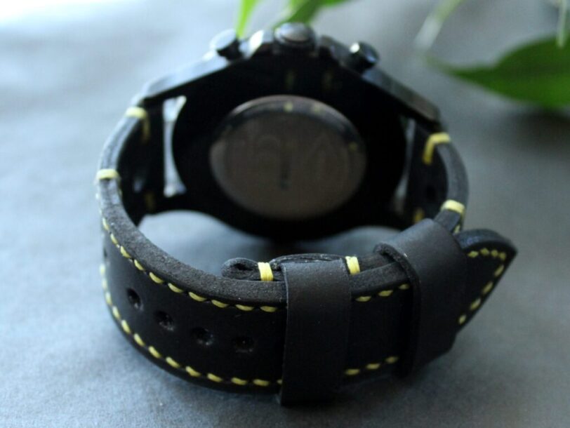 Watch strap black rally perforated