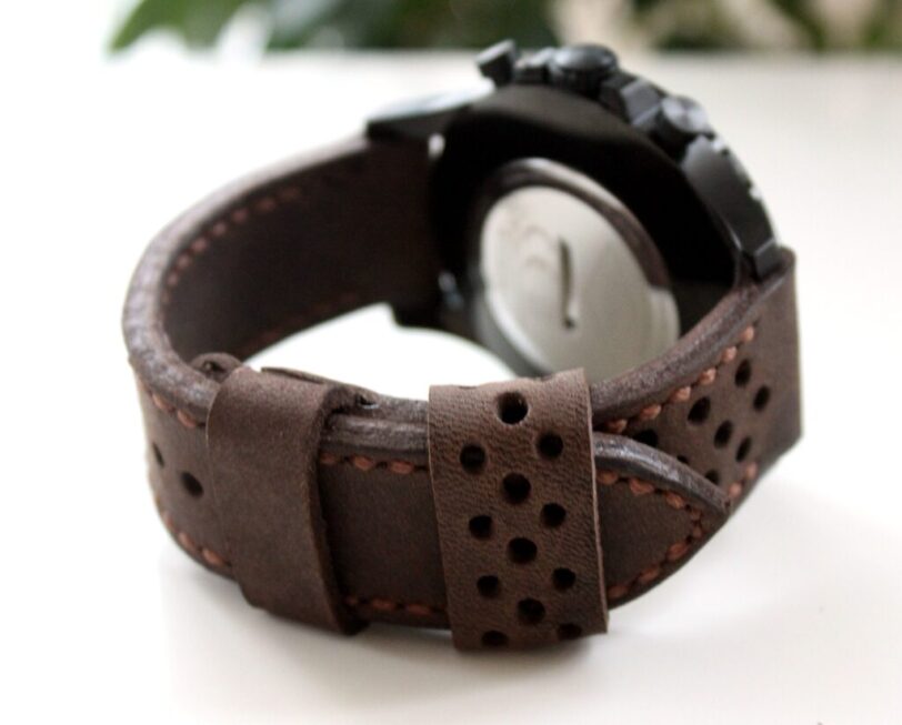 Watch strap coffee perforated