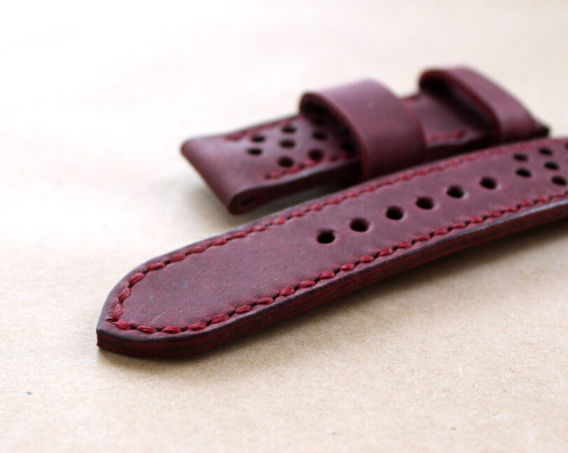 Watch strap purple perforated