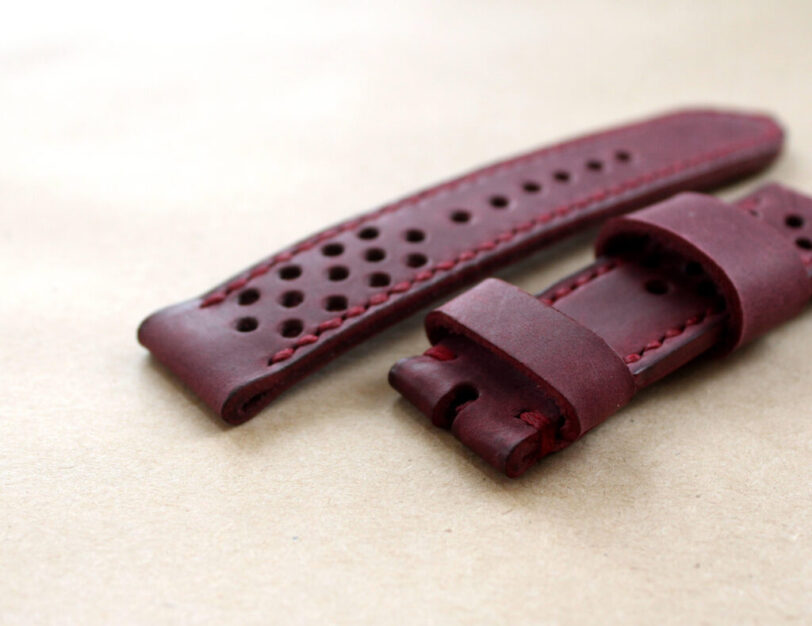 Watch strap purple perforated